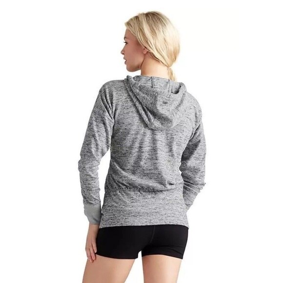 ATHLETA M Gray Batwing & Robin Full Zip Track Jacket Hoodie Athleisure Outdoor - Picture 4 of 16